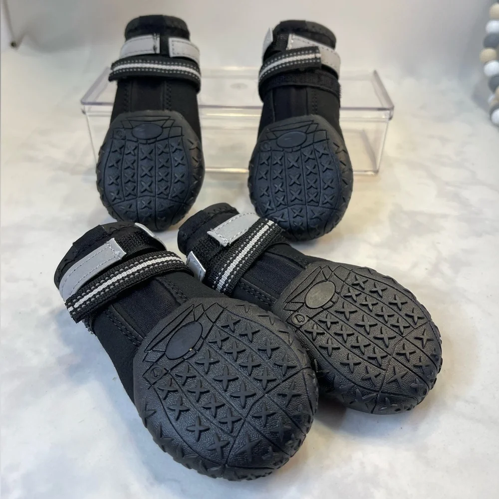 Waterproof Anti-Slip Reflective Dog Boots, Size 4 - 2.2
